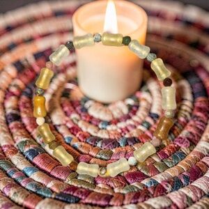 6mm 🔥 Natural Yellow Aventurine Bracelet with Alashan accents 💛